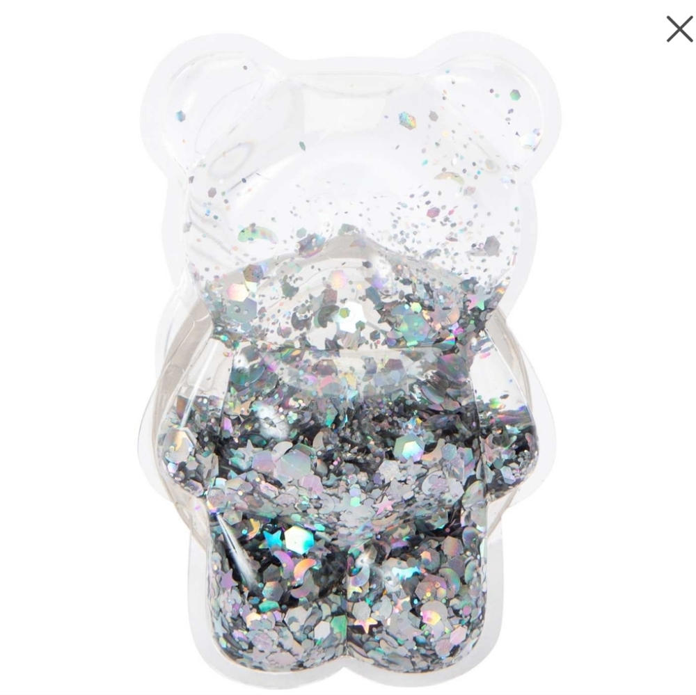 Phone Grip with Squishy Glitter Bear Design - Picture 3 of 6